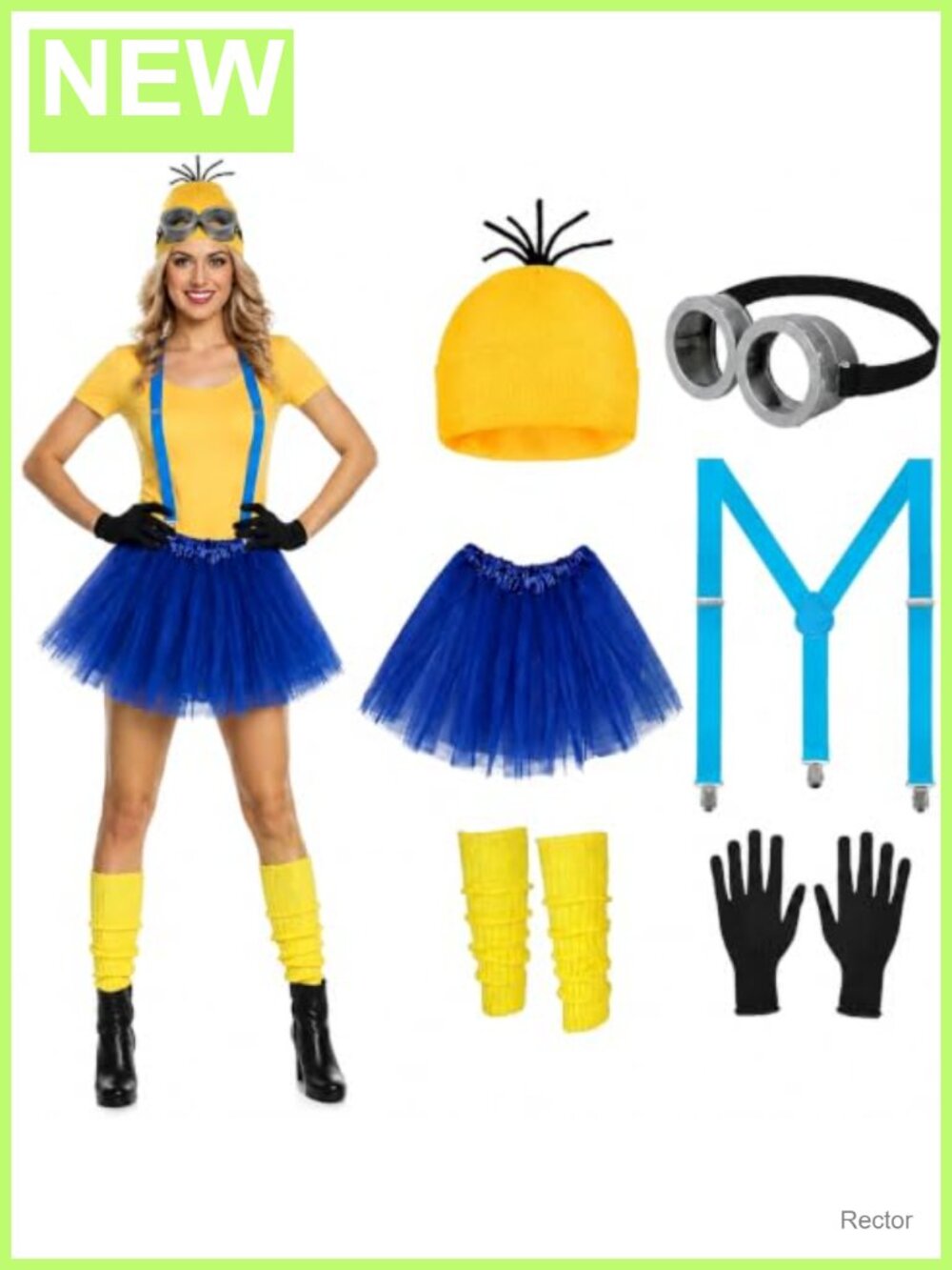 Women's Halloween Costume Accessories Set with Tutu Dress and Gloves